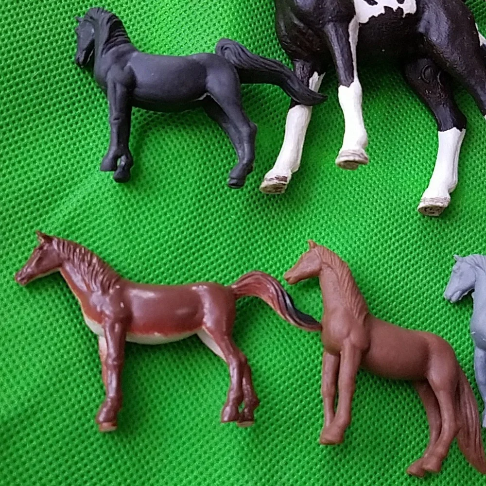 Assorted Horse Figurine Set - Black, Brown, Gray - Set Of 7. - Picture 2 of 10
